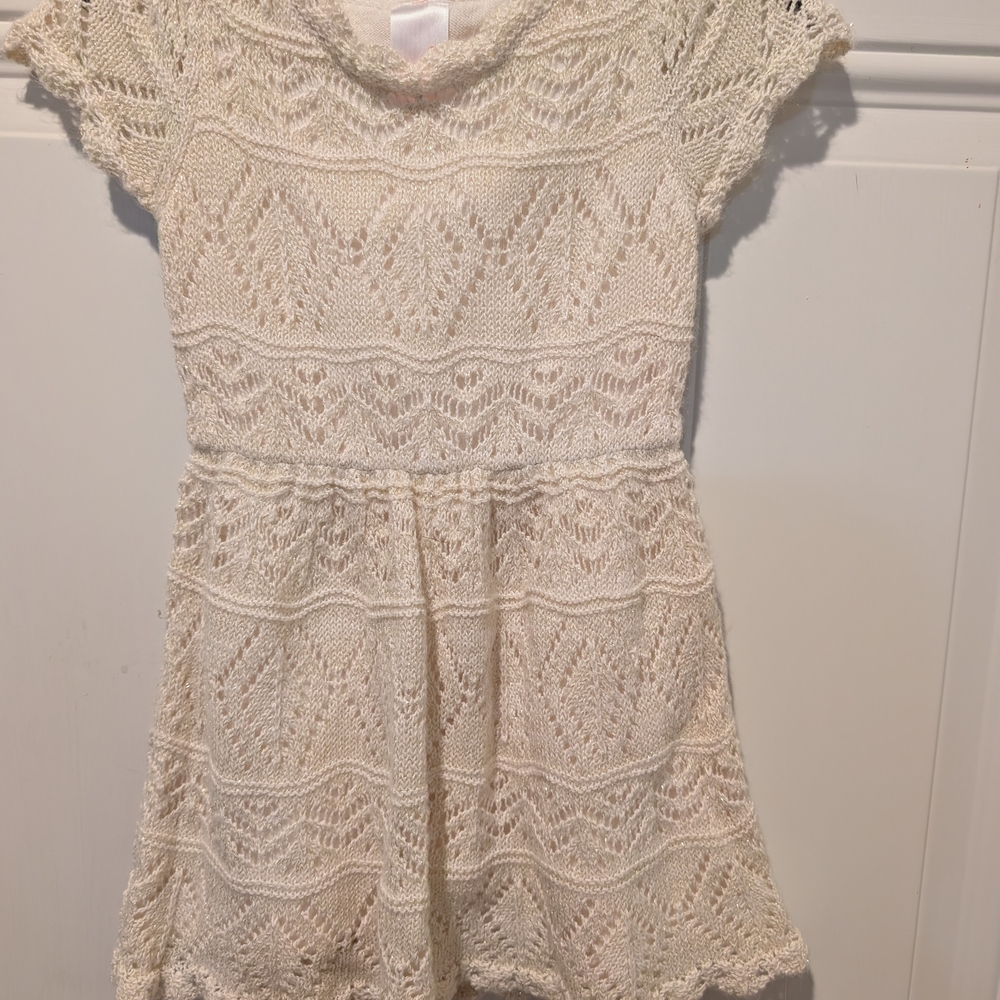 Cat & Jack Cream Lace Casual Dress